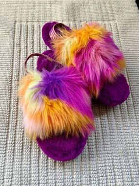 UGG Fluff Yeah Slides Fluffy Slippers, Multicolor, Women’s 8